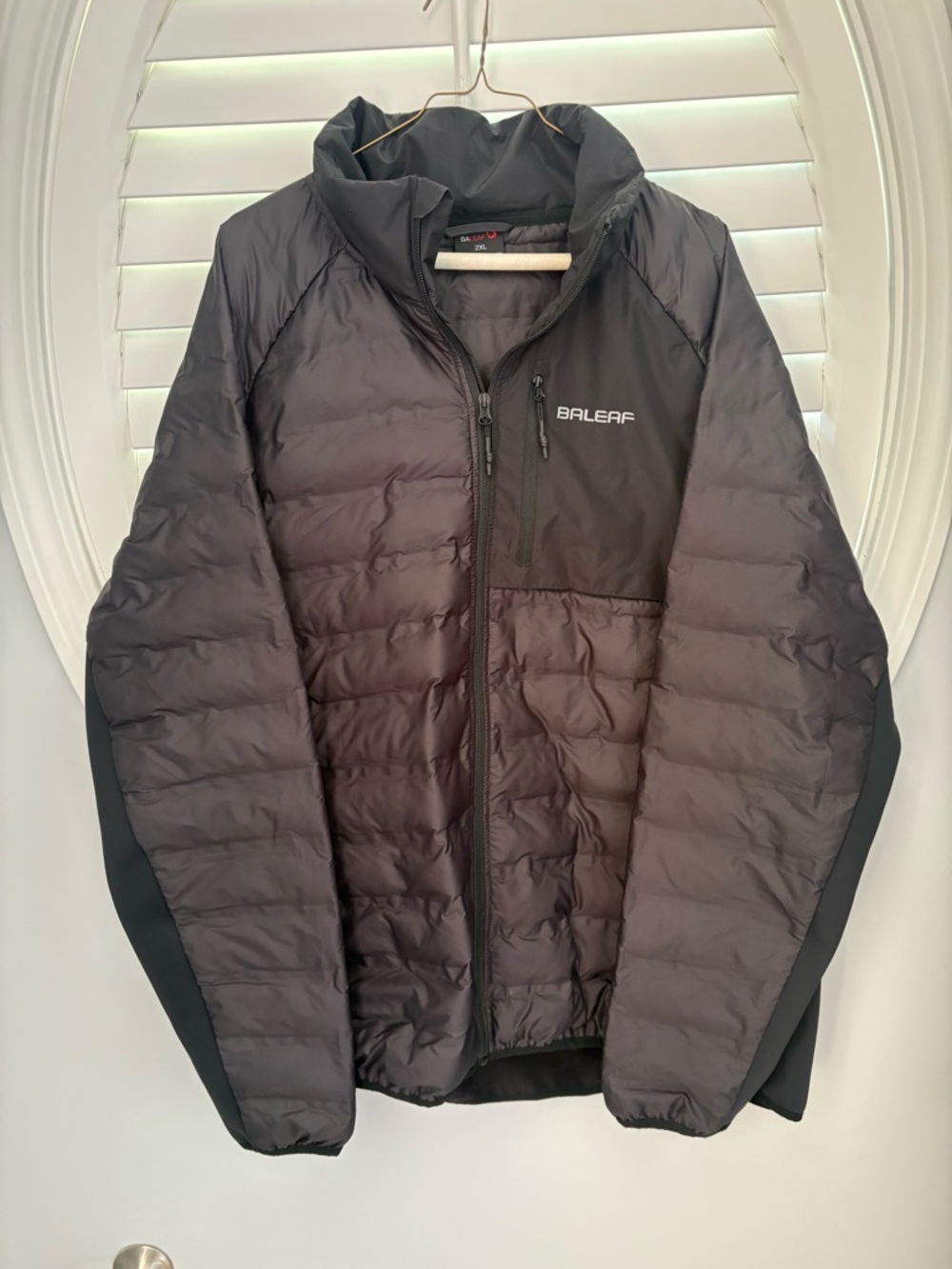 Baleaf men’s black quilted jacket size XXL